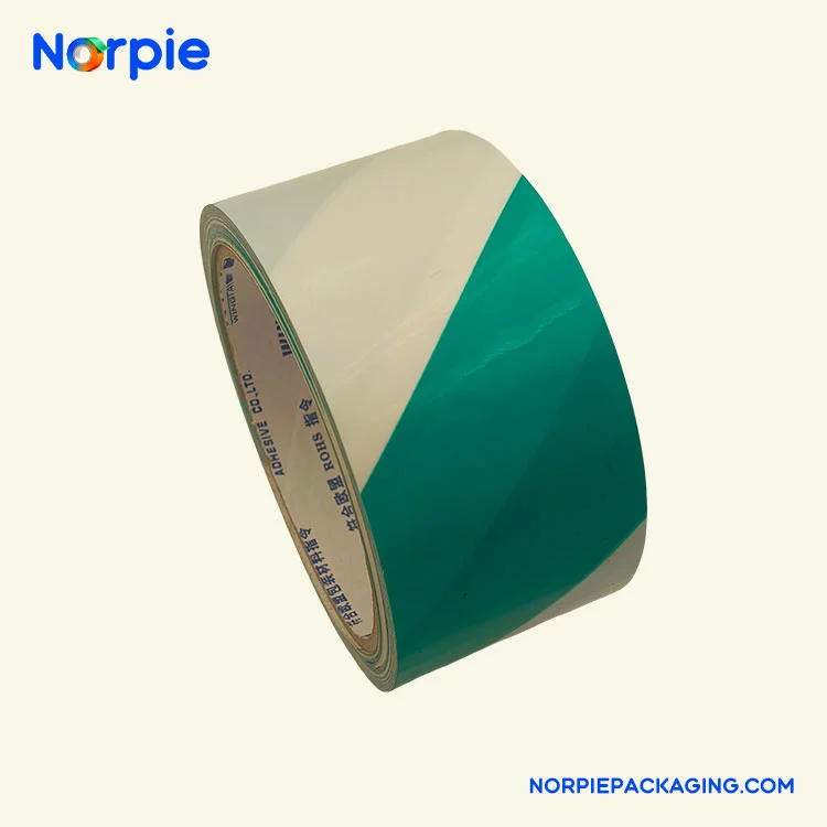 Bandă de avertizare verde și albă